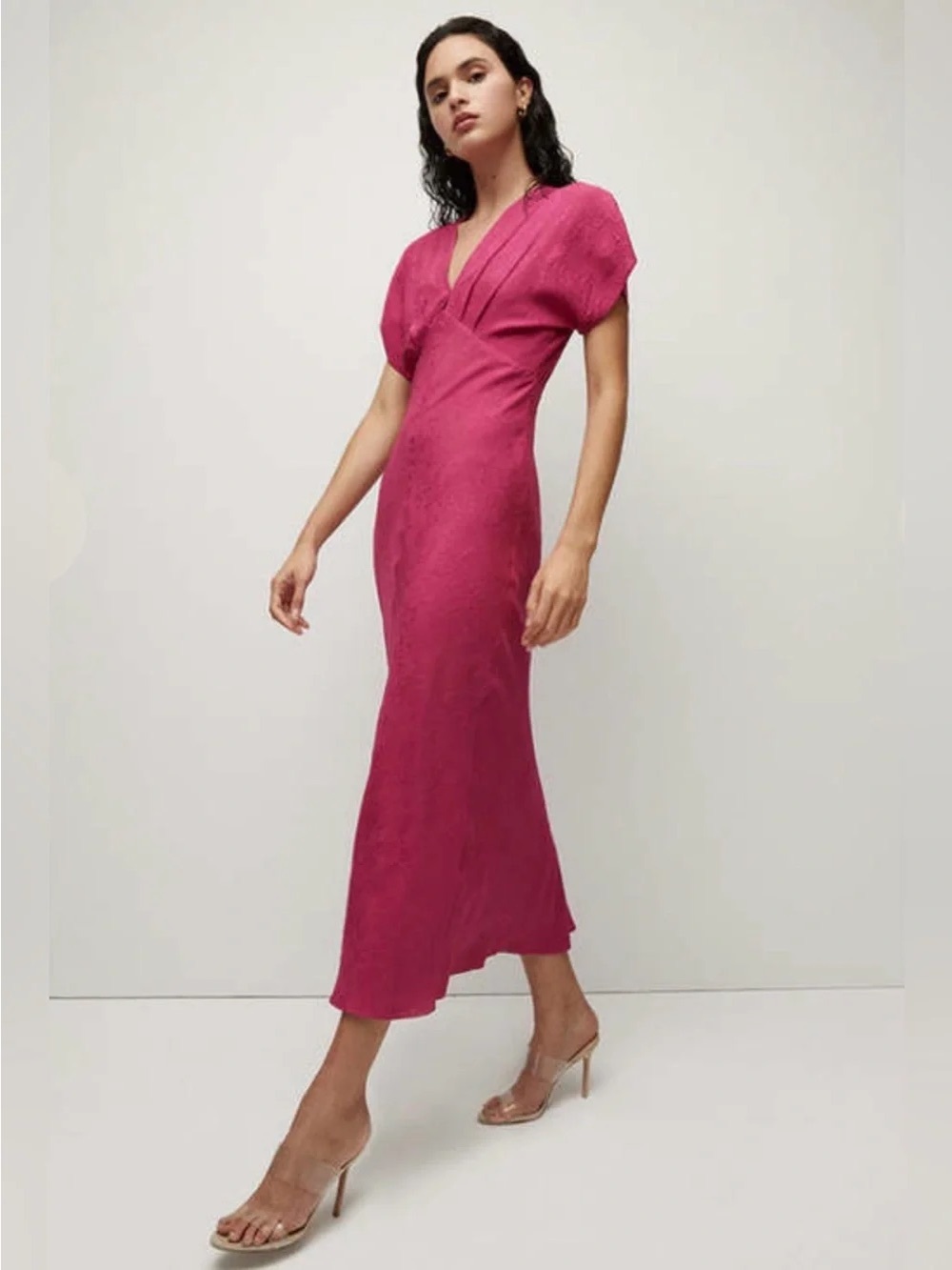 Veronica Beard Fushia V-Neck Seymour Dress - Size 8